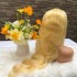 Cross border 613 gold 13X4 lace front wig body wave real hair