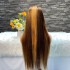 Cross border full human hair transparent lace wig customization 13x4 lace frontal wig wig headband