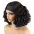 Mechanism Ice Silk Wig Natural Color Explosion Head Straight Curly Hair Wigs Real Hair Headsets