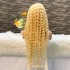 613 gold 13X4 lace front wig water wave real hair