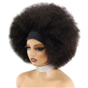 Mechanism Ice Silk Wig Natural Color Explosion Head Straight Curly Hair Wigs Real Hair Headsets