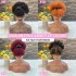 Cross border new product Afro African Curled Ice Silk Hair Strap Wig Natural Color Fluffy Small Curl Explosive Head Real Hair Set