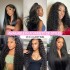 Cross border full human hair transparent lace wig customization 13x4 lace frontal wig wig headband