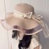 Korean version of summer new hat, women's ribbon breathable straw hat, travel sun protection hat, big sun hat trend