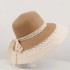 Straw hat women's summer lace big brim women's sun hat looks small Japanese vacation beach sun hat