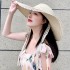 Fashionable big bow beach hat, summer women's sun protection, fashionable sunshade hat, beach grass hat