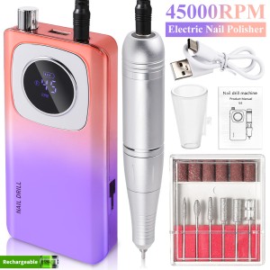 Cross border new professional nail removal V4 polisher with 45000 RPM battery and portable electric nail polisher