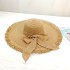 2024 New Sunshade Hat Korean Edition Foldable Tourist Resort Beach Hat Women's Large brimmed Bow Hairy Straw Hat