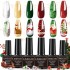 Cross border new Christmas 6-piece nail polish adhesive, cross-border phototherapy adhesive, long-lasting nail polish adhesive, small set for nail salons