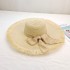 2024 New Sunshade Hat Korean Edition Foldable Tourist Resort Beach Hat Women's Large brimmed Bow Hairy Straw Hat