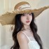 New Embroidered Lace Straw Hat for Women, Summer Straw Weaving Large Edge Sunscreen Hat, Outdoor Travel Sunscreen Hat, Seaside Beach Hat