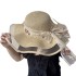 Korean version of summer new hat, women's ribbon breathable straw hat, travel sun protection hat, big sun hat trend