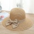 Straw hat women summer Korean beach vacation large eave beach basin hat bow sun hat tourism sun protection fisherman hat