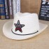 Summer Korean version of Western cowboy children's sun hat for girls and boys, baby grass hat with five pointed star hat, children's grass hat with five stars