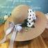 New spring and summer sun protection hat for women, flower shaped big brimmed grass hat, Korean version beach hat, UV resistant hat, foldable