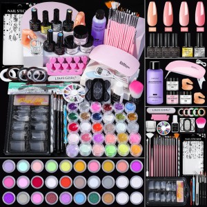 Nail art set, crystal powder liquid set, nail set tools, nail brushes, nail extensions, cross-border exclusive