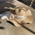 New Summer Women's Bow Straw Big Wave Beach Straw Hat Outdoor Breathable Sunscreen Hat Wholesale