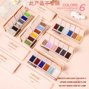 2022 New 6-color cream solid gel eye shadow combo pack phototherapy nail polish gel set cross-border