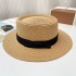 Hat Women's Summer Outdoor Seaside Big Eaves Sunscreen Straw Hat Butterfly Knot Beach Hat Folding Woven Sun Hat