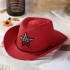 Summer Korean version of Western cowboy children's sun hat for girls and boys, baby grass hat with five pointed star hat, children's grass hat with five stars