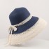 Straw hat women's summer lace big brim women's sun hat looks small Japanese vacation beach sun hat