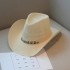 Men's straw hat, summer western cowboy hat, big brimmed hat, top hat, beach hat, professional logo making