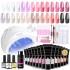 New Cross border 15ml Nail Extension Glue Set with Paper Free Tray and Quick Crystal Extension Glue Flash Powder Seal Coat Set