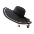 Summer black and white color blocked hollow ribbon versatile beach eaves letter embroidery sunscreen women's UV resistant straw hat