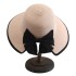 Straw hat children, summer sun protection, foldable large eave bow, wrapped edge, open ponytail, fashionable temperament Korean version