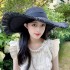 Summer Outdoor Large brimmed Beach Outing Sun Hat Women's Woven Hairy Straw Hat Bohemian Style Beach Hat