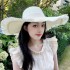 Summer Outdoor Large brimmed Beach Outing Sun Hat Women's Woven Hairy Straw Hat Bohemian Style Beach Hat