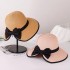 Celebrity style straw hat, women's bow, slit fisherman hat, sun shading and sun protection hat, casual versatile beach sun hat