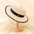 Summer Sunscreen Monochrome Spot Butterfly Knot Women's Flat Top Big Eaves Summer Satin M Mark Warped Straw Hat