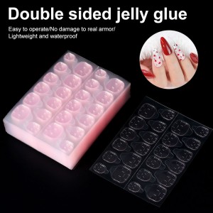 Strong adhesive nail jelly glue, 24 pieces of waterproof nail plate, wearing nail jelly glue with added rhubarb jelly glue and increased powder glue