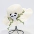 New Summer Children's Cute Panda Leaf Wave brimmed Straw Hat Outdoor Cool Beach Hat Wholesale