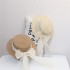 Hat Girl Spring/Summer Korean Version Small Fresh Flat Top Grass Hat Pearl Yarn Bow Grass Weaving Sunshade Hat Beach Cool Hat