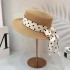 New Fashion Straw Hat for Women in Summer with Ribbon Bow Sunshade and Sunscreen Hat French Flat Top Casual Straw Weaving Sun Hat