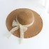 Japanese Versatile Hairy Straw Hat, Summer Flat Top Lace Travel Sun Hat, Fresh Bow Sunshade Beach Hat, Trendy