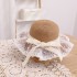 Girls' beach hat summer new fashionable straw hat bag set sunscreen sun hat summer princess baby sun hat