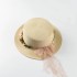 Flat topped straw hat for women in summer, sun protection and sunshade hat, artistic and fresh floral wreath, straw hat with flat edge, top hat for travel