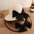 Straw hat children, summer sun protection, foldable large eave bow, wrapped edge, open ponytail, fashionable temperament Korean version