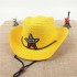 Summer Korean version of Western cowboy children's sun hat for girls and boys, baby grass hat with five pointed star hat, children's grass hat with five stars