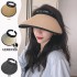 Grass woven empty top sun protection hat, children's internet famous new summer travel, widened large eave headband, duck tongue sun hat