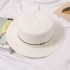 Hat Women's Summer British Flat Top Hat Beach Sunscreen Straw Hat Fashion Flat brimmed Korean Edition Casual Hat