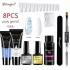 8-piece nail crystal extension glue set tool base glue seal layer nail plate double headed pen nail extension