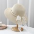 2024 Large brimmed Pearl Ribbon Straw Hat Sunshade Sun Hat Straw Woven Hat Paper Hat Large brimmed Beach Hat