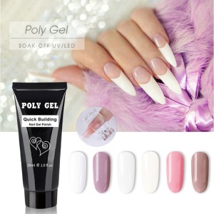 Manufacturer promotion: 30g nail crystal extension adhesive, transparent color, white and pink, available in bulk for wholesale