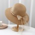 2024 Large brimmed Pearl Ribbon Straw Hat Sunshade Sun Hat Straw Woven Hat Paper Hat Large brimmed Beach Hat