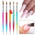 Cross border exclusive dual head nail art pen, dual head dot drill pen, silicone brush set of 5, color painting pen, wire drawing brush set