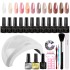 Cross border New Year nail polish adhesive nude color Japanese style durable non wash painted adhesive set nail glue phototherapy adhesive wholesale